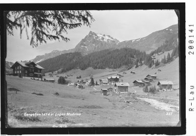Gargellen 1474 m gegen Madrisa: Gargellen 1423 m