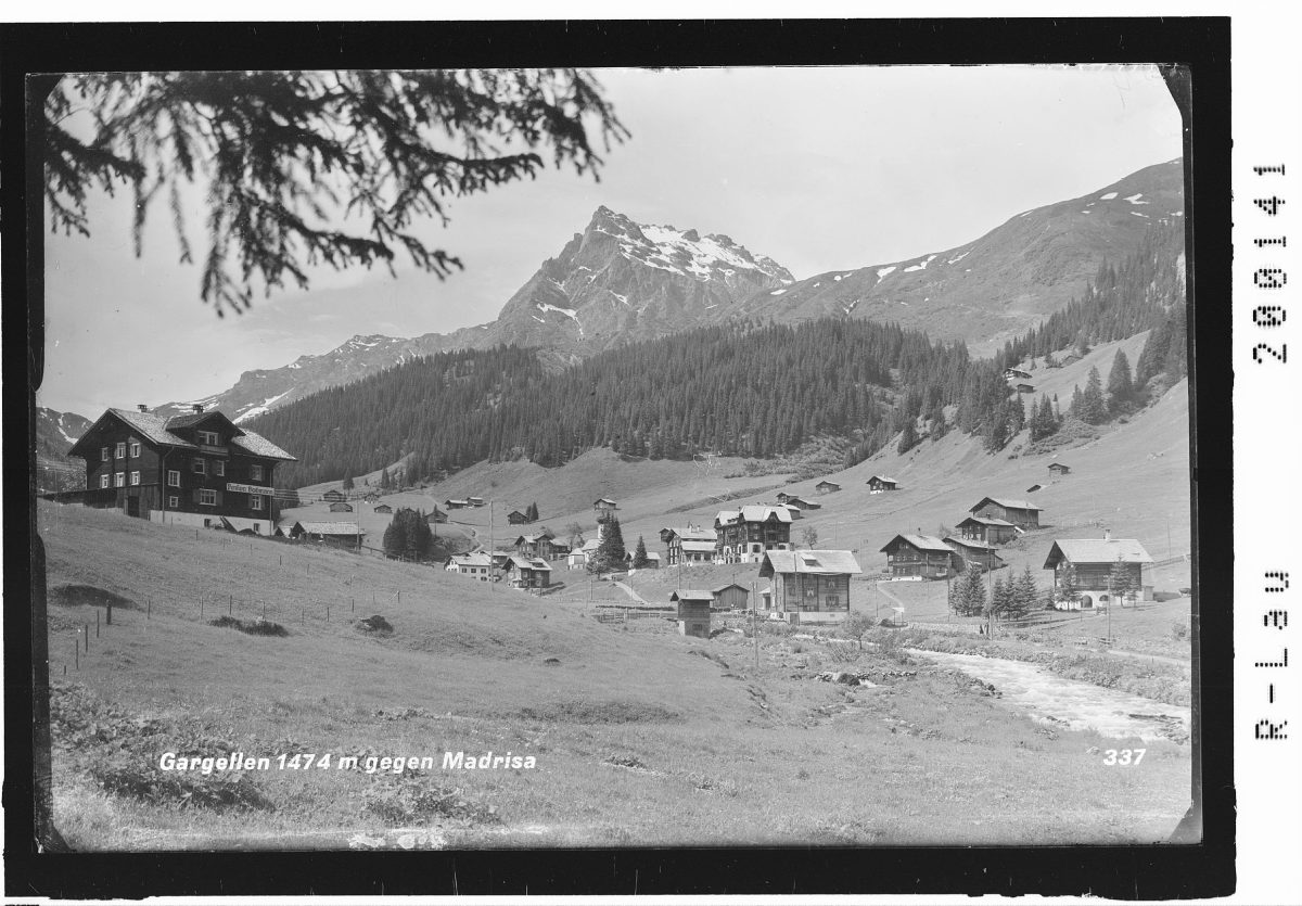Gargellen 1474 m gegen Madrisa: Gargellen 1423 m